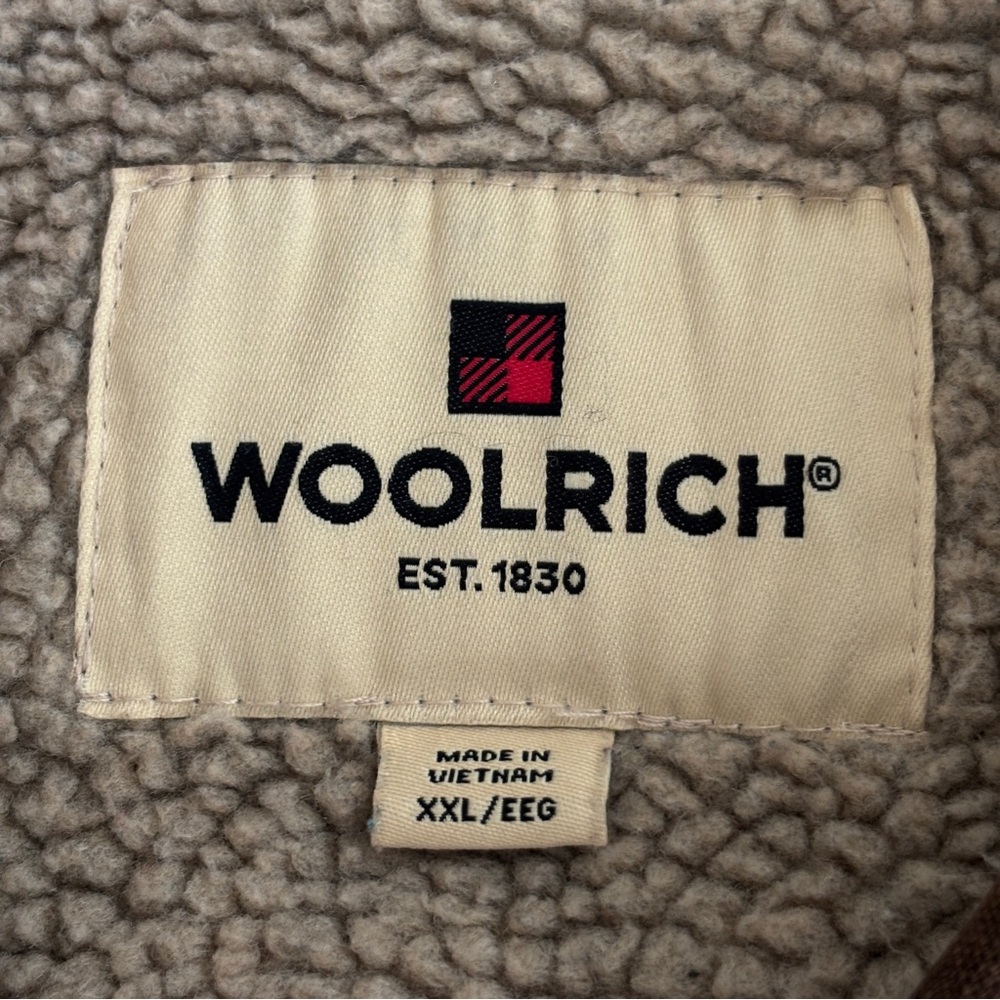 Woolrich Canvas Sherpa Lined Trucker Jacket Mens XXL Brown Barn Chore Coat Work - Picture 3 of 11